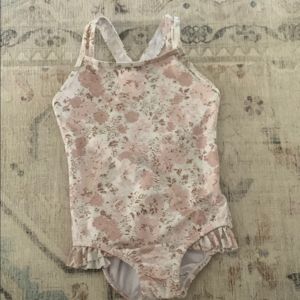 Floral Pink and Cream Swimsuit